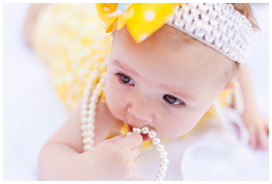 Baby with Pearls, Lifestyle Photography in Greenville NC