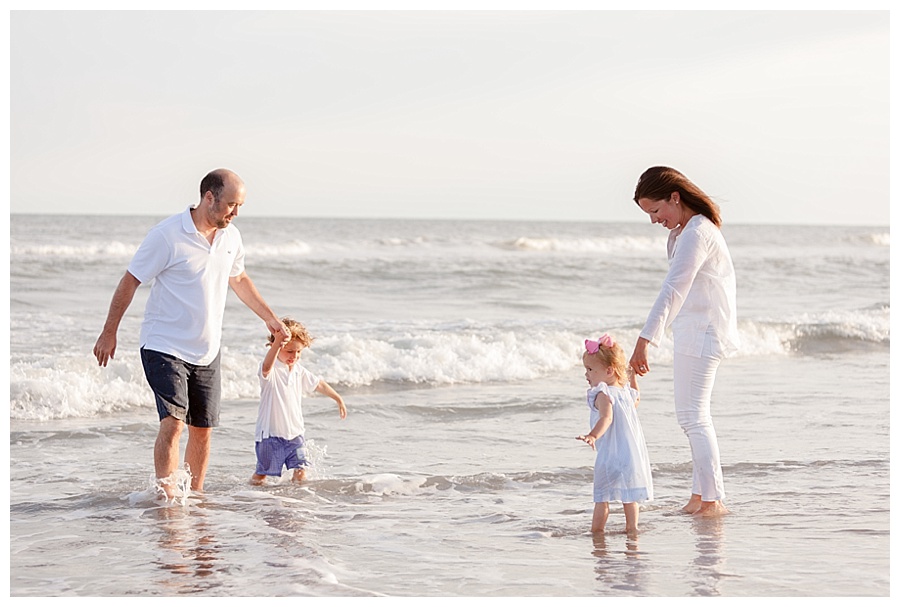 family in the ocean beach photography