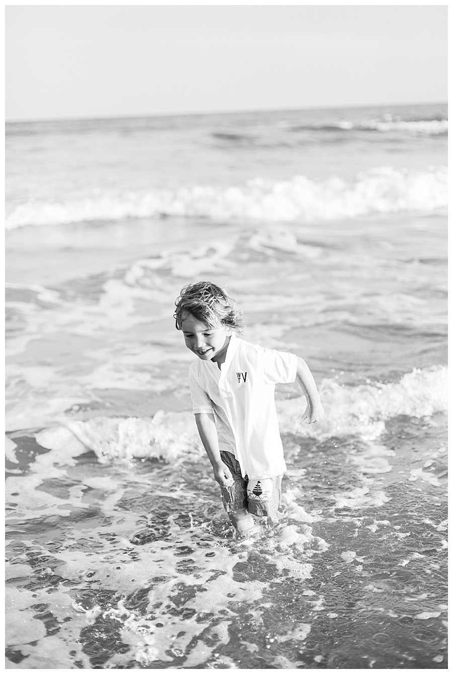 little boy in the ocean