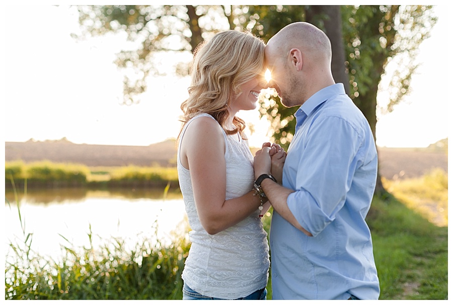 German Countryside Engagement Photos Forehead Sunflare