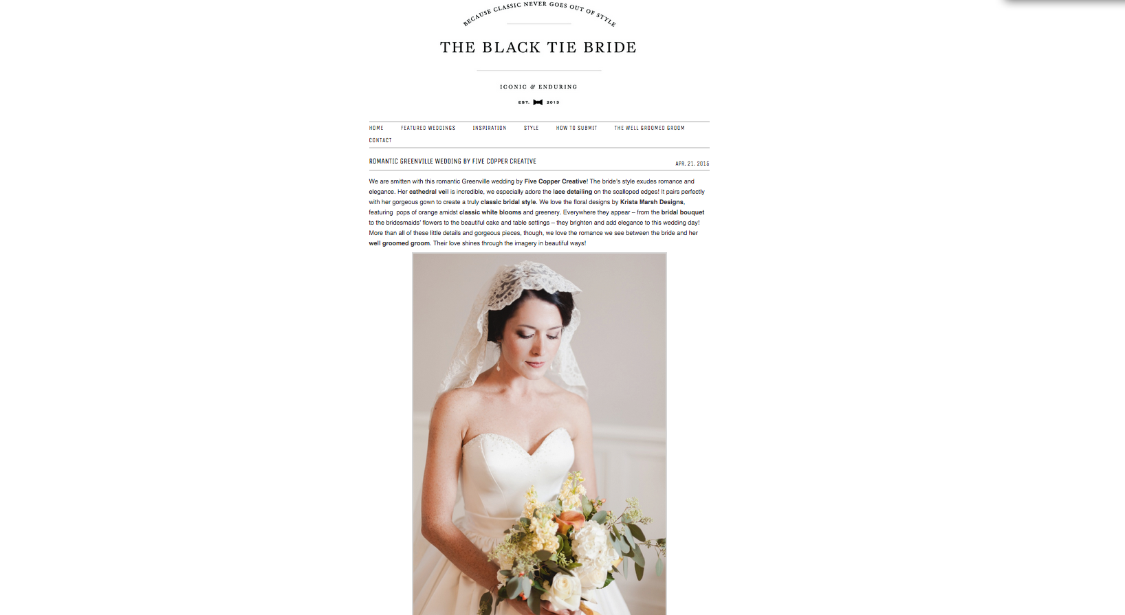 Black Tie Bride Featured Wedding Greenville NC