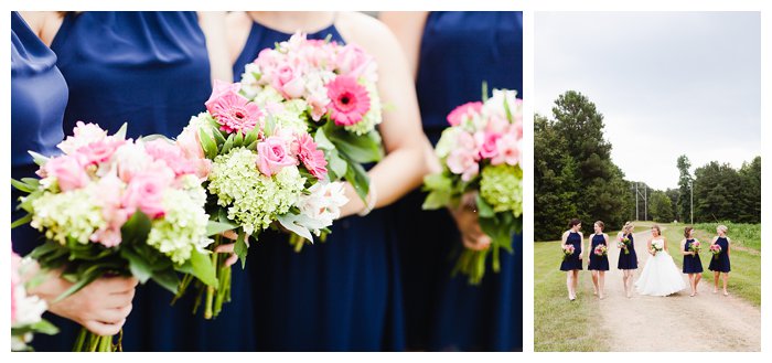 Navy and Pink NC Wedding Photography