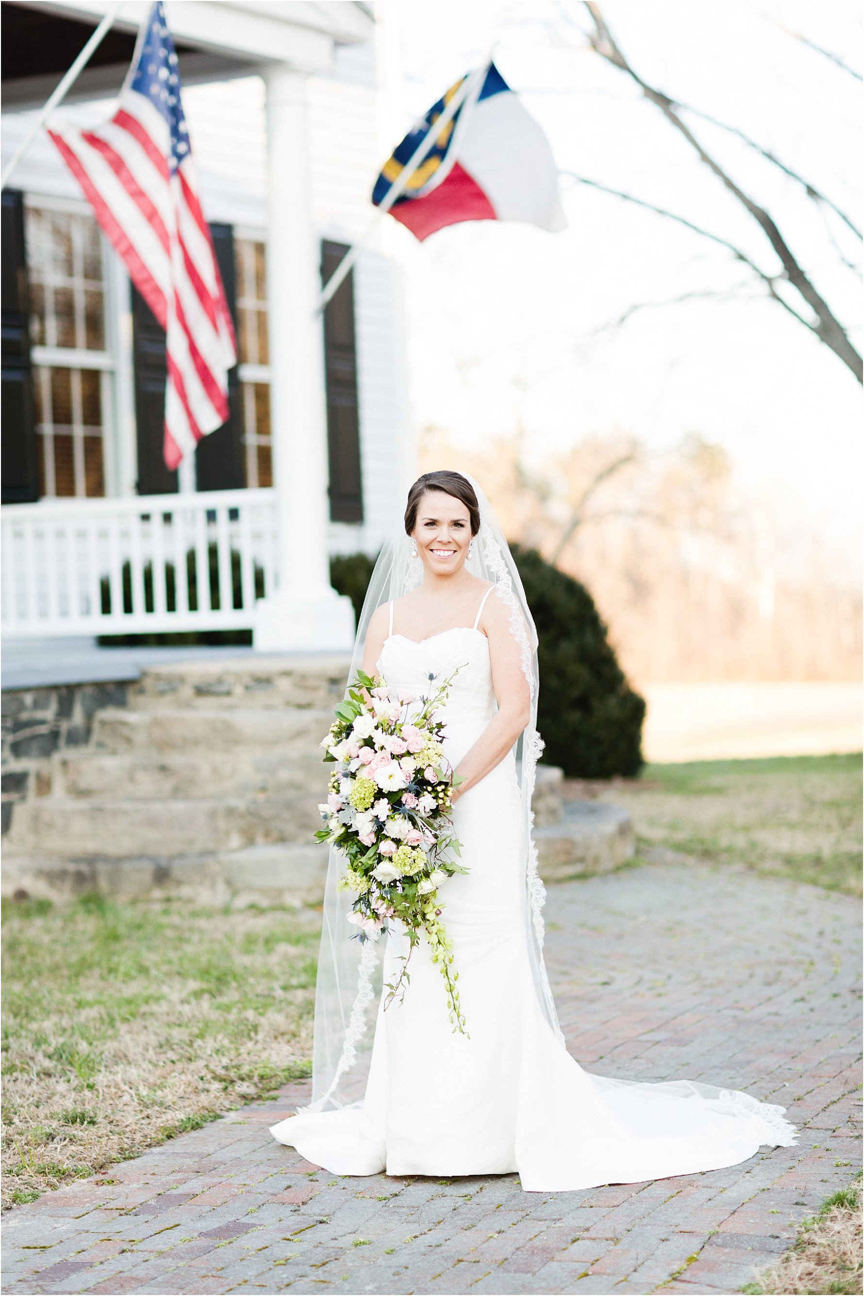 Classic Cathedral Veil Bridal Portraits in NC
