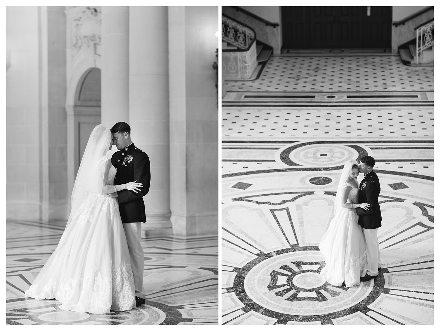 Bride and Groom Portraits at the United States Naval Academy by Amanda and Grady Photography