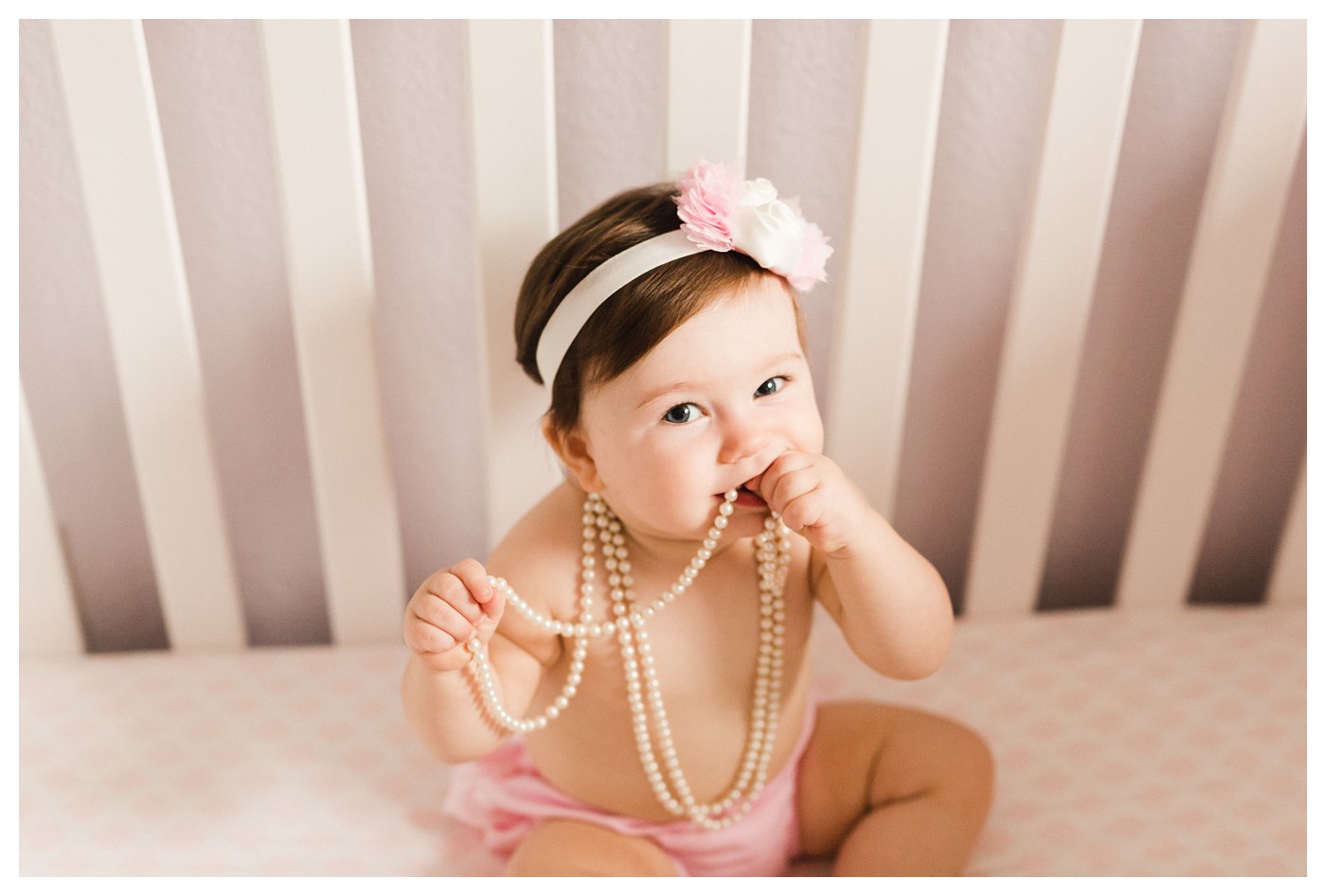 Pink and Pearls Photo Session for 1 Year Old