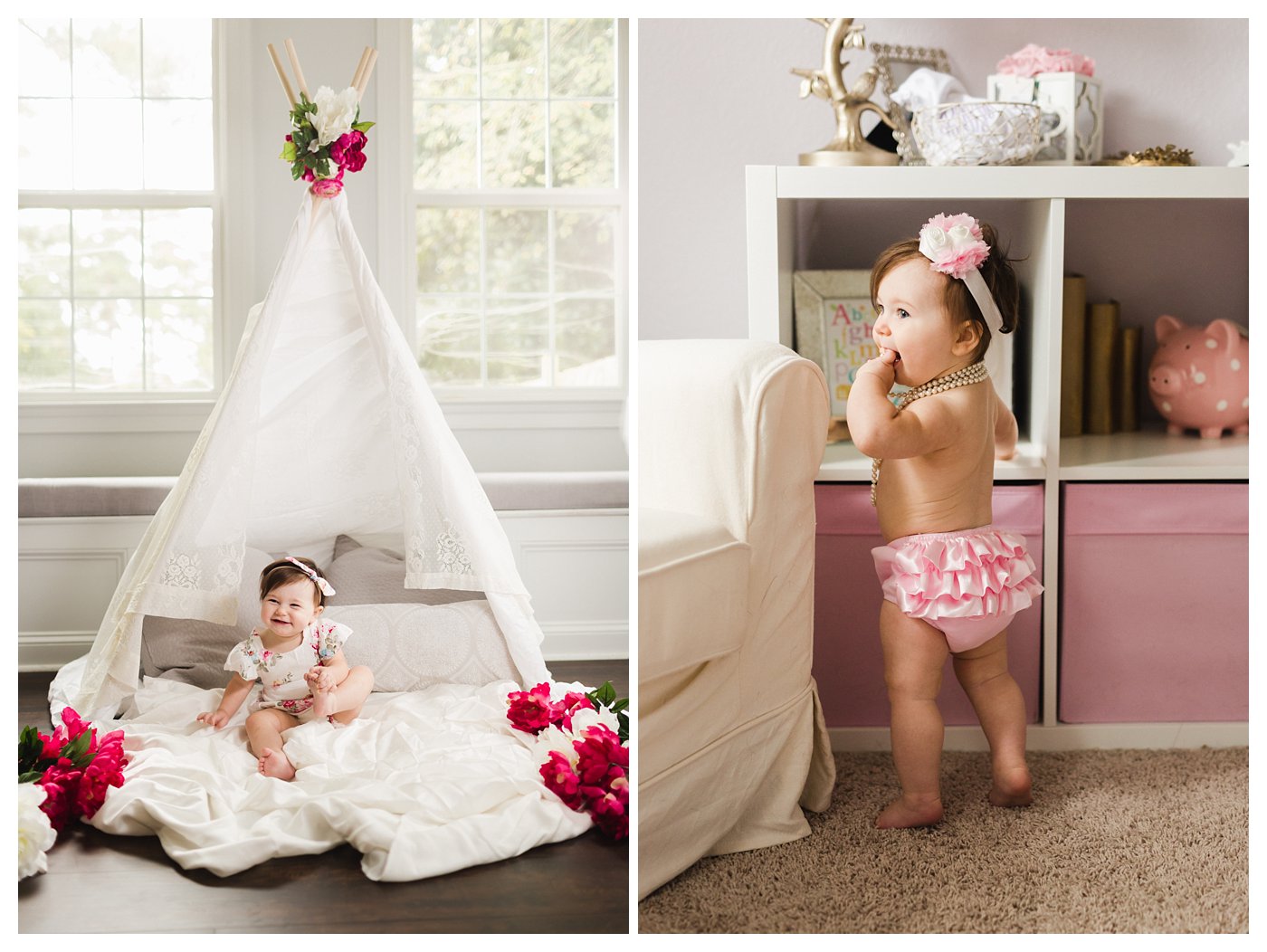 Floral Teepee Photo Session for 1 Year Old