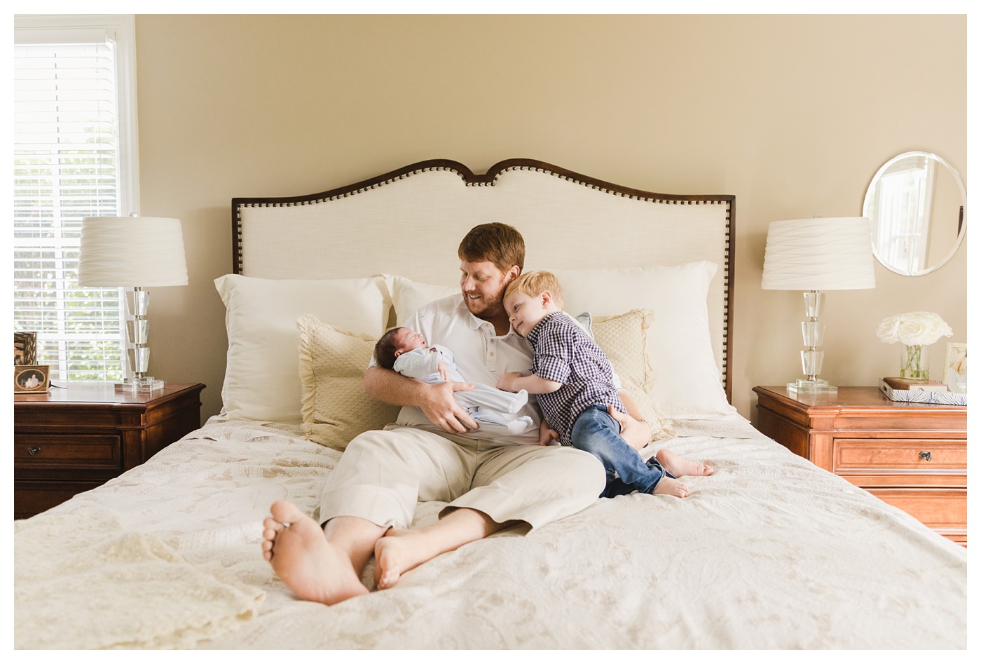 Father and Sons Newborn Photography