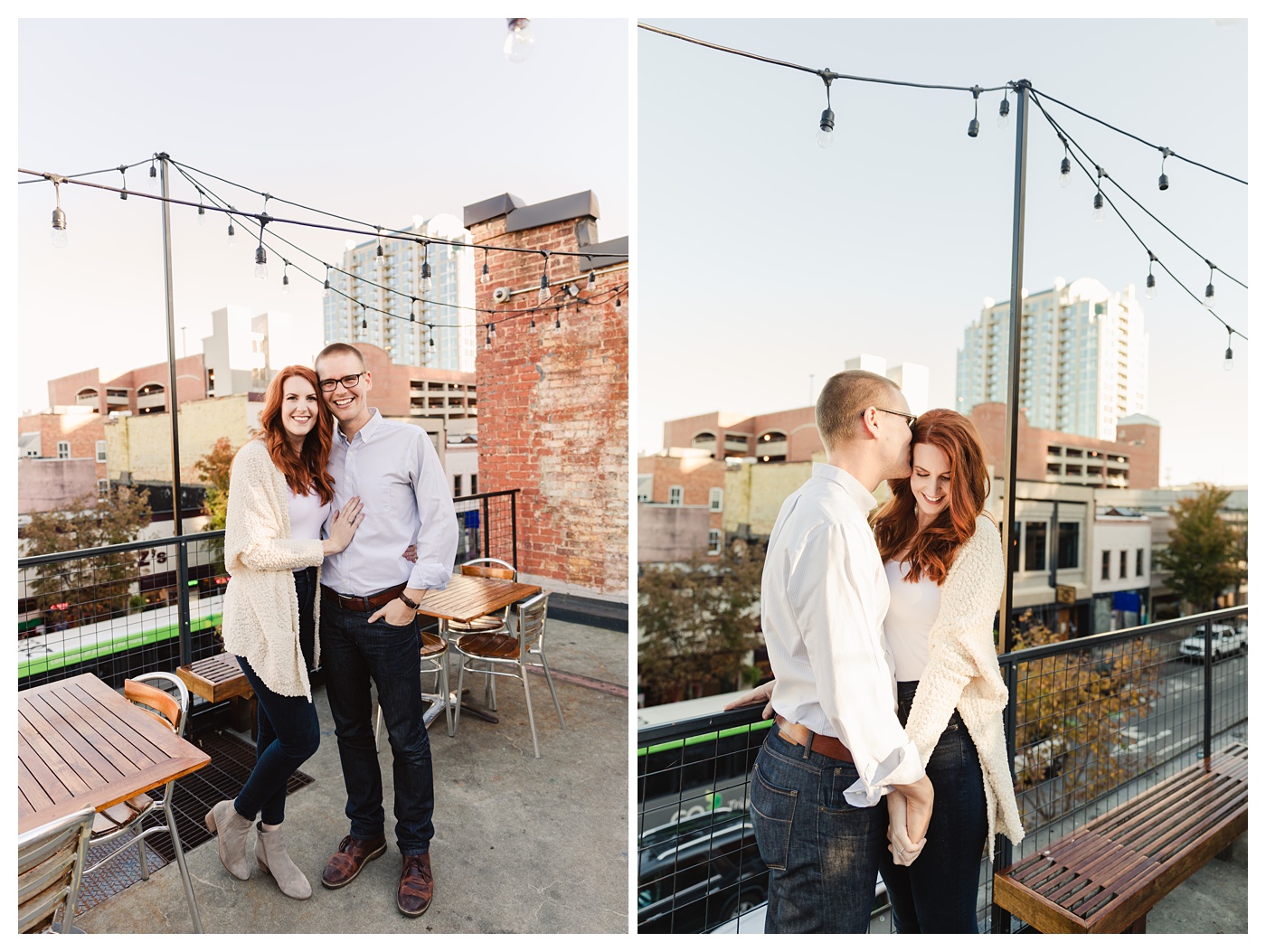 Downtown Raleigh Rooftop Engagement Photos