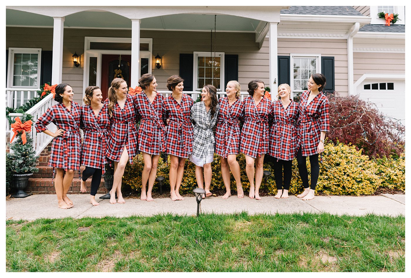 Matching Flannel Robes on Wedding Day
