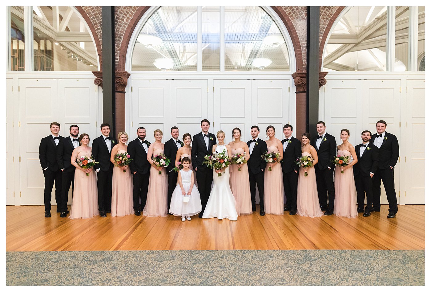 Downtown Raleigh Wedding with Blush Bridal Party