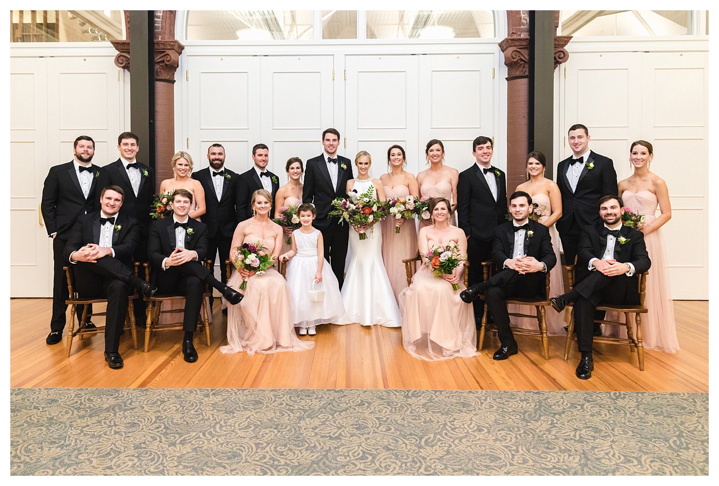 Downtown Raleigh Wedding with Blush Bridal Party